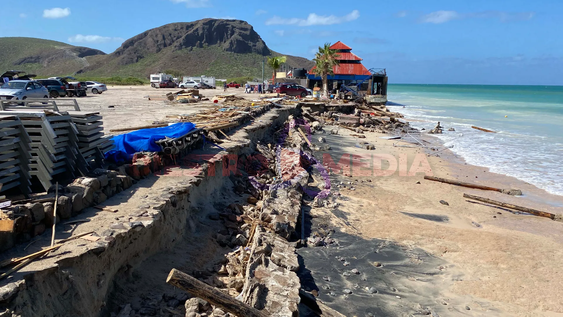 Antigua fachada del restaurante El Tecolote, destruído
